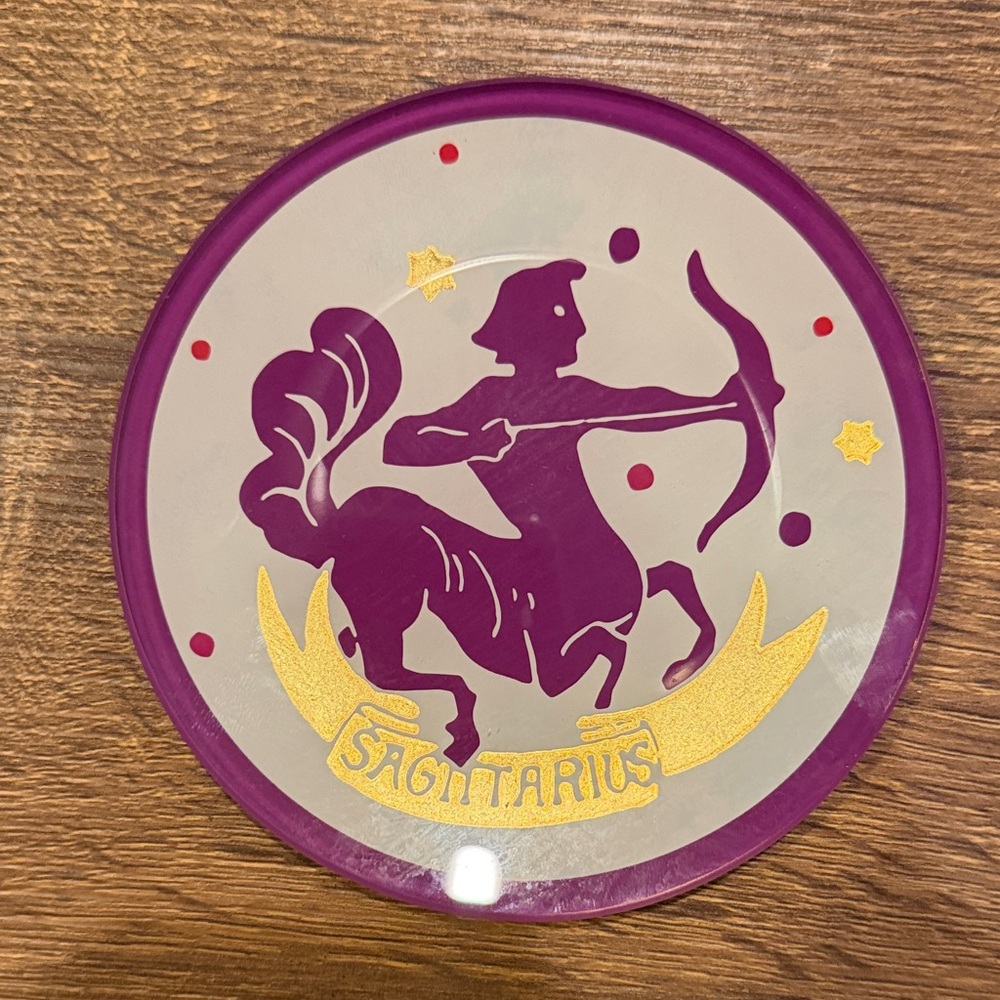 *B2G1* Purple and Gold Sagittarius Dish